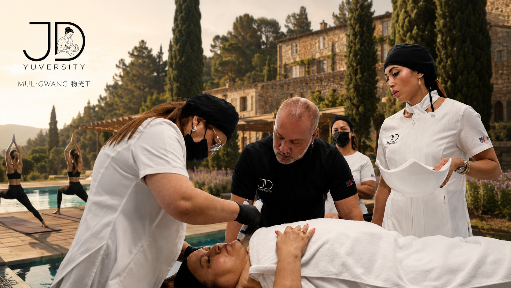 Práctica facial coreana en la masía